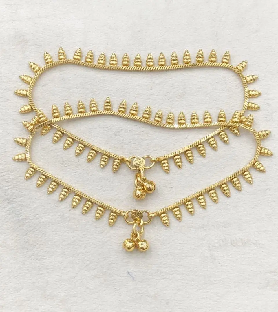 Golden Cone Charm Anklets